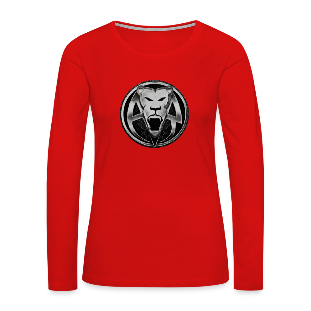 AR WOMENS PREMIUM LONG SLEEVE T - red