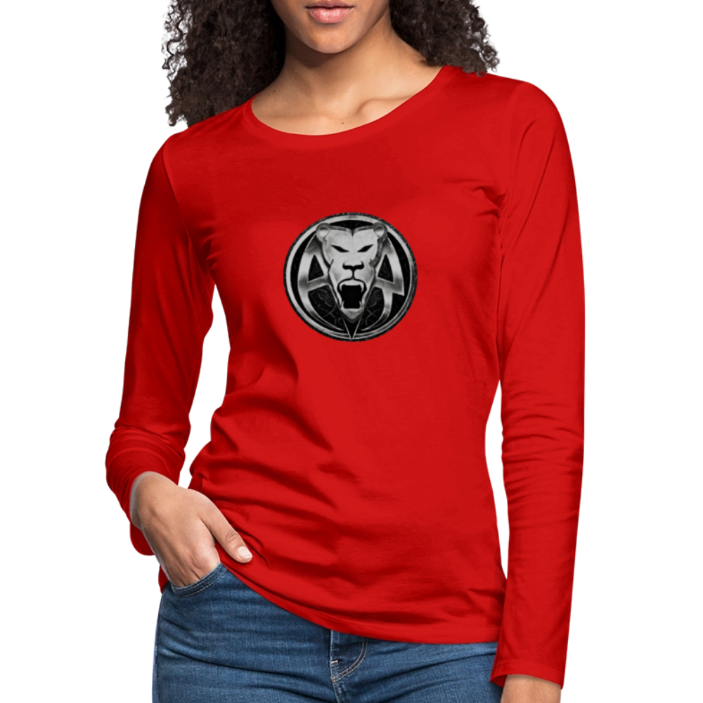 AR WOMENS PREMIUM LONG SLEEVE T - red